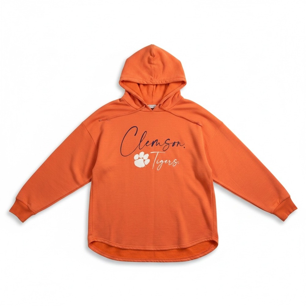 Clemson Tigers Fleece Hoodie Pullover Shirt Womens XL Orange NCAA College